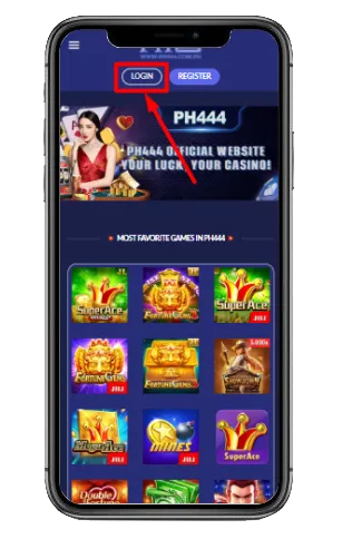 PH444 casino login step 2